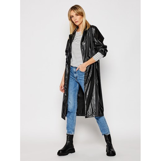 Płaszcz przejściowy String 1835 Czarny Regular Fit Rains S_M MODIVO okazja