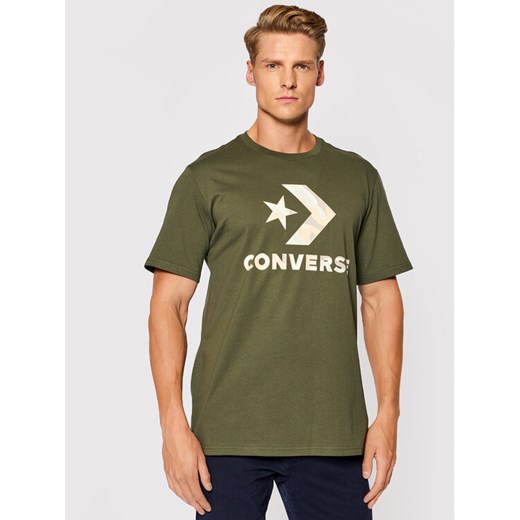 T-Shirt Camo Fill Graphic 10023140-A03 Zielony Regular Fit Converse M wyprzedaż MODIVO