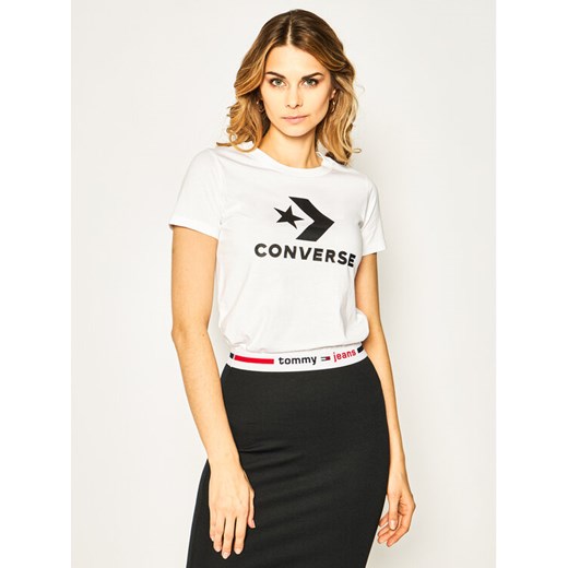 T-Shirt Star Chevron 10018569 Biały Regular Fit Converse XS MODIVO