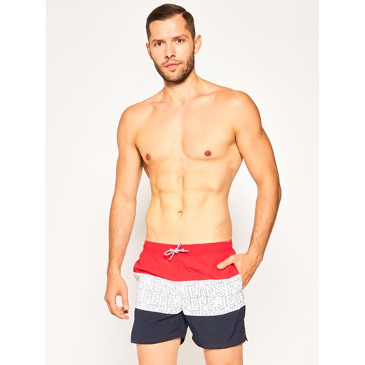 Szorty kąpielowe Erik PMB10241 Czerwony Regular Fit Pepe Jeans XL okazyjna cena MODIVO