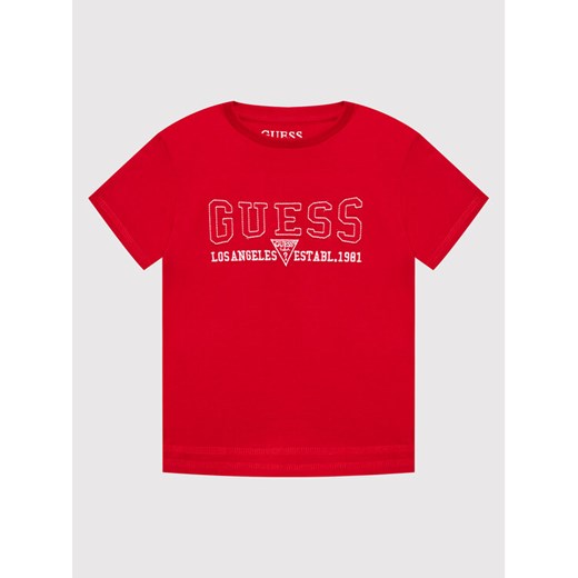 T-Shirt N2RI12 K8HM0 Czerwony Regular Fit Guess 3Y MODIVO