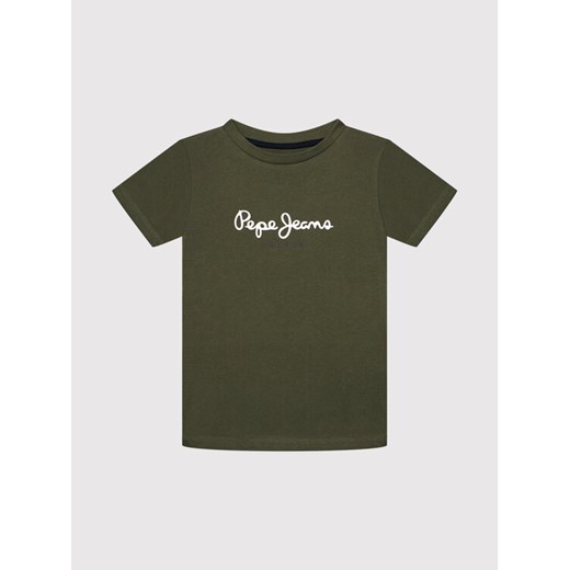 T-Shirt Art New PB503193 Zielony Regular Fit Pepe Jeans 6Y okazyjna cena MODIVO