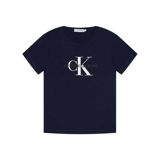 T-Shirt Monogram IU0IU00068 Granatowy Regular Fit 6Y MODIVO wyprzedaż