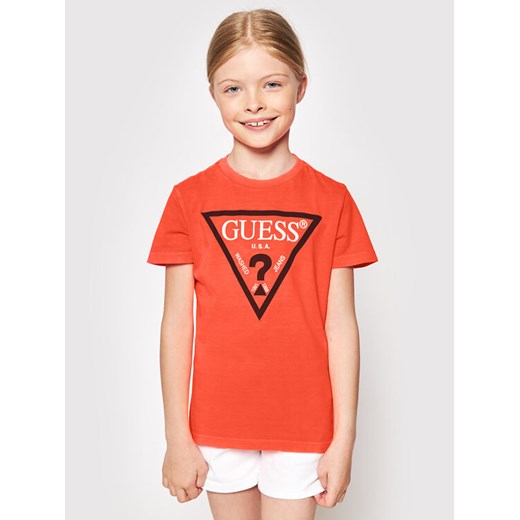 T-Shirt Logo Tee H02I00 K5M20 Pomarańczowy Regular Fit Guess 8 okazja MODIVO