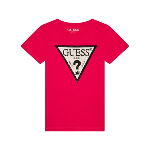 T-Shirt J1YI35 K6YW1 Różowy Regular Fit Guess 10Y okazja MODIVO