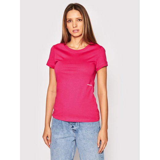 T-Shirt J20J215702 Różowy Regular Fit XS okazja MODIVO