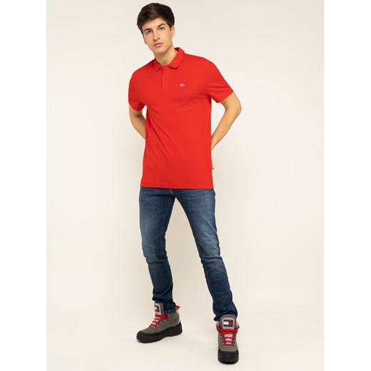 Polo Tjm Classics Solid DM0DM07196 Czerwony Regular Fit Tommy Jeans M wyprzedaż MODIVO