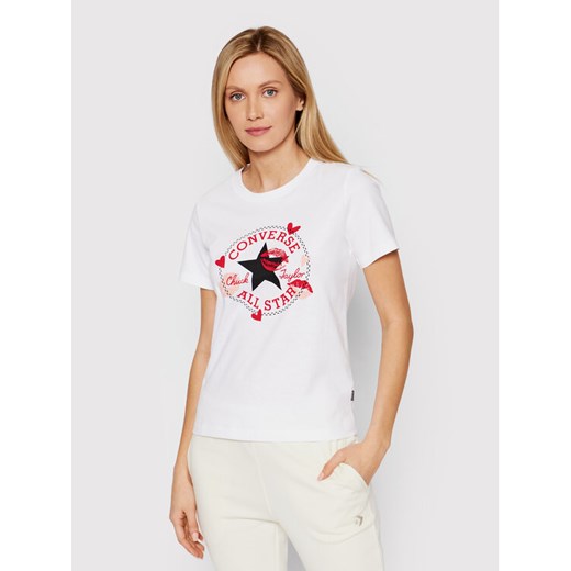 T-Shirt Valentines Day 10024035-A02 Biały Standard Fit Converse L MODIVO