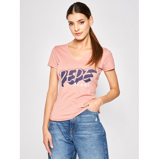 T-Shirt Adele PL504431 Różowy Regular Fit Pepe Jeans XS wyprzedaż MODIVO