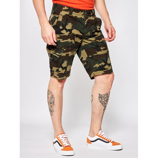 Szorty materiałowe Core Cargo M7110015A Zielony Regular Fit Superdry 33 okazja MODIVO