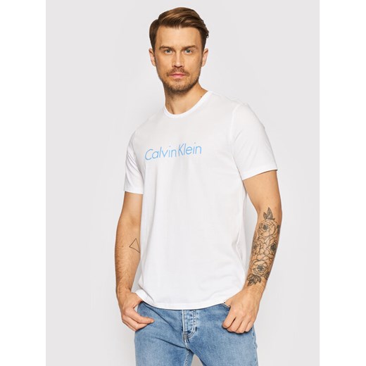 T-Shirt 000NM1129E Biały Regular Fit Calvin Klein Underwear XL okazyjna cena MODIVO