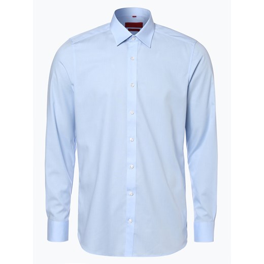 Finshley & Harding Koszula męska Mężczyźni Slim Fit Bawełna jasnoniebieski jednolity kołnierzyk kent ze sklepu vangraaf w kategorii Koszule męskie - zdjęcie 134377670