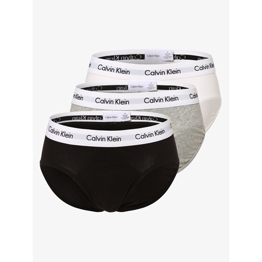 Calvin Klein Slipy pakowane po 3 szt. Mężczyźni Bawełna szary jednolity ze sklepu vangraaf w kategorii Majtki męskie - zdjęcie 134377714