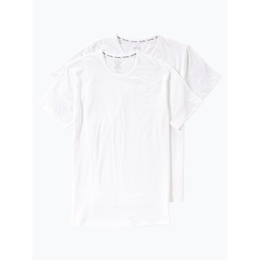 Calvin Klein T-shirty pakowane po 2 szt. Mężczyźni Bawełna biały jednolity ze sklepu vangraaf w kategorii Podkoszulki męskie - zdjęcie 134377794