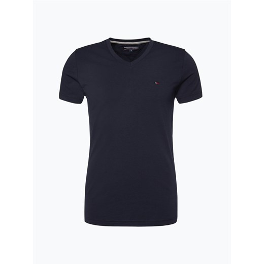 Tommy Hilfiger T-shirt męski Mężczyźni Bawełna granatowy jednolity ze sklepu vangraaf w kategorii T-shirty męskie - zdjęcie 134377831