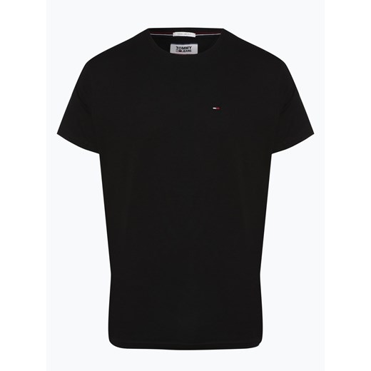 Tommy Jeans T-shirt męski Mężczyźni Bawełna czarny jednolity ze sklepu vangraaf w kategorii T-shirty męskie - zdjęcie 134377960
