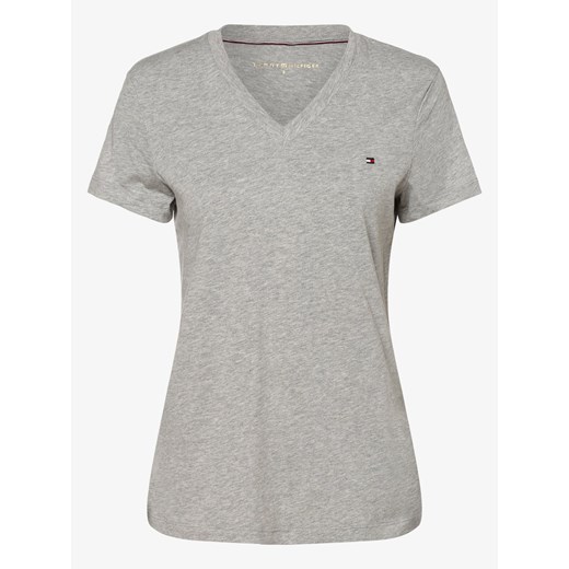 Tommy Hilfiger T-shirt damski Kobiety Bawełna szary jednolity ze sklepu vangraaf w kategorii Bluzki damskie - zdjęcie 134378303