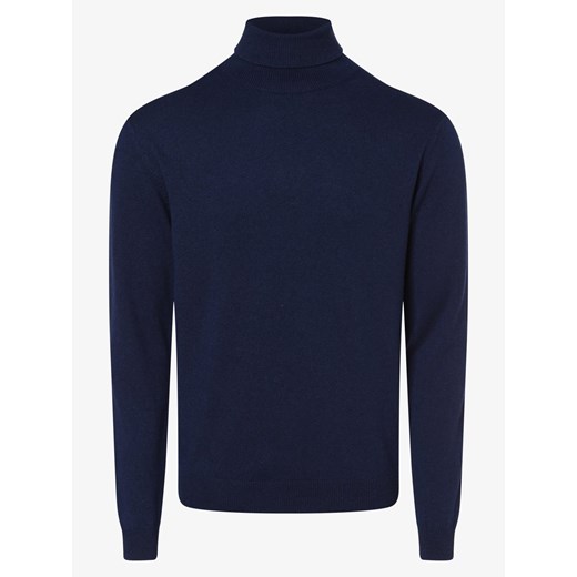 Finshley & Harding - Męski sweter z mieszanki kaszmiru i jedwabiu, niebieski Finshley & Harding L vangraaf