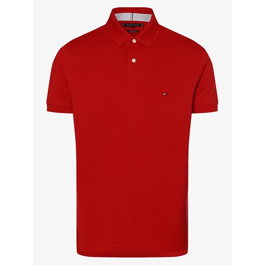 Tommy Hilfiger Męska koszulka polo Mężczyźni Bawełna czerwony jednolity ze sklepu vangraaf w kategorii T-shirty męskie - zdjęcie 134379121