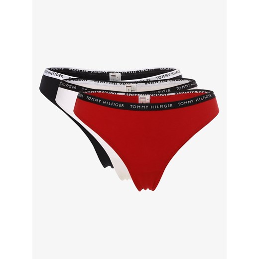 Tommy Hilfiger Stringi, opakowanie po 3 szt. Kobiety Dżersej granatowy jednolity ze sklepu vangraaf w kategorii Majtki damskie - zdjęcie 134380622
