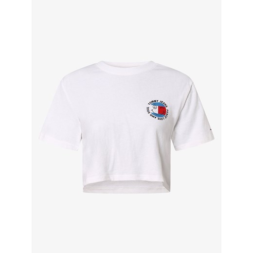 Tommy Jeans - T-shirt damski, biały ze sklepu vangraaf w kategorii Bluzki damskie - zdjęcie 134380843