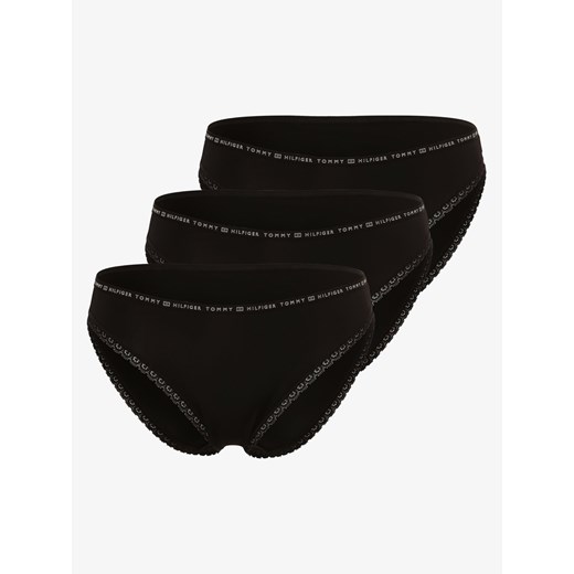 Tommy Hilfiger Slipy pakowane po 3 szt. Kobiety Sztuczne włókno czarny jednolity ze sklepu vangraaf w kategorii Majtki damskie - zdjęcie 134380854
