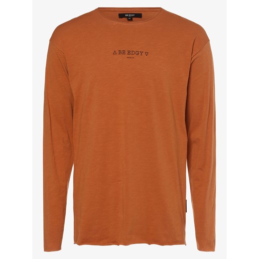 BE EDGY - Męska koszulka z długim rękawem – BeFynch, beżowy XL promocja vangraaf