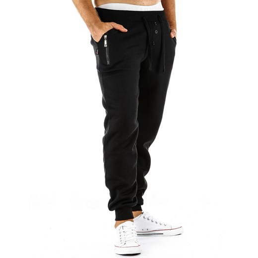 Spodnie (ux0076) - Czarny dstreet czarny bawełniane