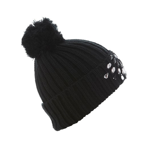 Black Embellished Beanie Hat miss-selfridge czarny beanie
