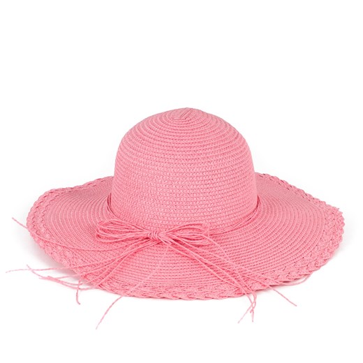 Kapelusz plecionka szaleo rozowy kapelusz