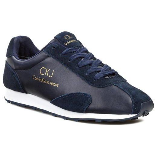 Sneakersy CALVIN KLEIN JEANS - York Smooth/Suede SE8295 Navy eobuwie-pl szary jeans
