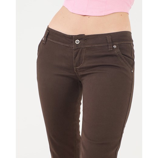 Damskie spodnie jeansowe w kolorze brązowym - Odzież Royalfashion.pl L - 40 royalfashion.pl
