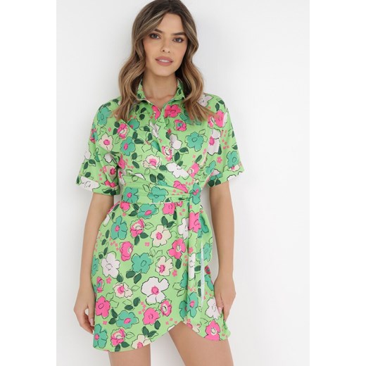 Zielona Sukienka Draketros ze sklepu Born2be Odzież w kategorii Sukienki - zdjęcie 134603431