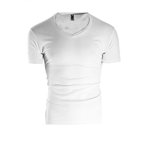 Męska koszulka rolly v-neck  biała ze sklepu Risardi w kategorii T-shirty męskie - zdjęcie 134612721