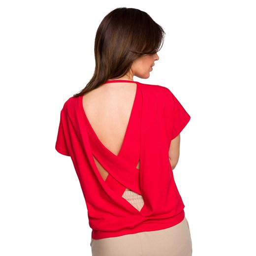 B224 Bluzka z wycięciami na plecach - czerwona Be L (40) Świat Bielizny