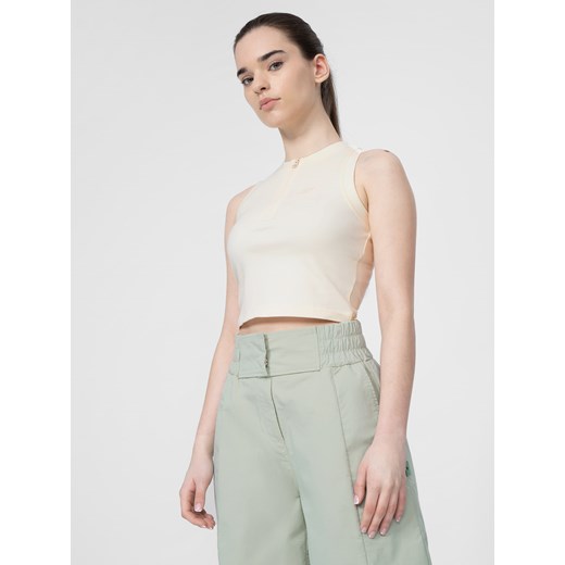 Crop-top z bawełny organicznej z suwakiem damski L,M,S,XL,XS 4F