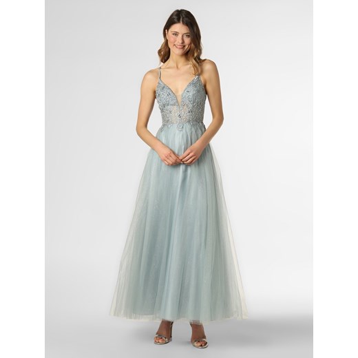 Luxuar Fashion Damska sukienka wieczorowa Kobiety Sztuczne włókno cyjan jednolity ze sklepu vangraaf w kategorii Sukienki - zdjęcie 134655362