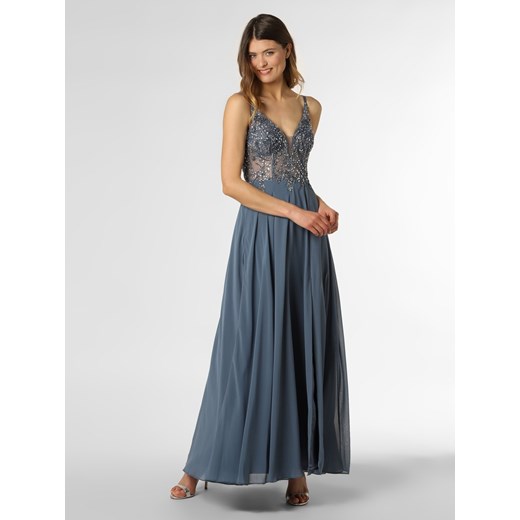 Luxuar Fashion Damska sukienka wieczorowa Kobiety Sztuczne włókno niebieski jednolity ze sklepu vangraaf w kategorii Sukienki - zdjęcie 134655363