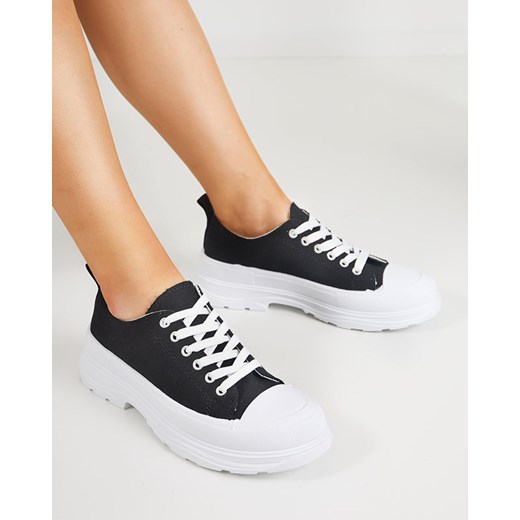 Trampki damskie Royalfashion.pl płaskie wiązane na wiosnę 