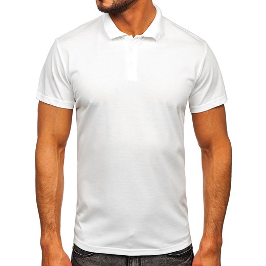 T-shirt męski biały Denley z krótkim rękawem 