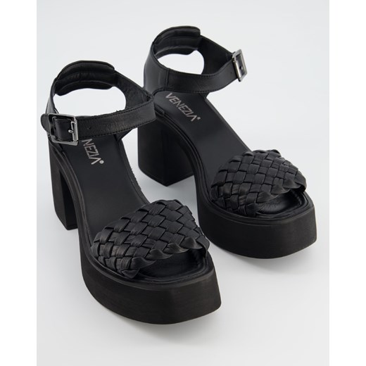 VENEZIA Sandały damskie - 44422Y655 BLACK Venezia 39 Venezia