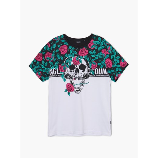 Cropp - T-shirt z czaszką - Czarny Cropp L Cropp
