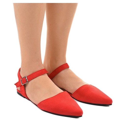 Czerwone sandały balerinki 235-4 39 okazyjna cena ButyModne.pl