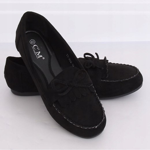 Mokasyny damskie klasyczne czarne 77-202 Black 38 okazyjna cena ButyModne.pl