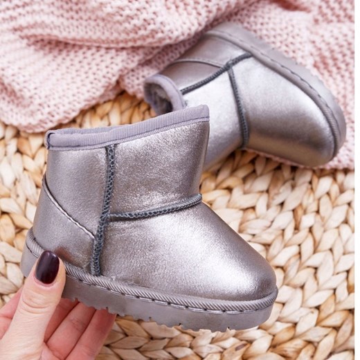 FRROCK Ocieplane Dziecięce Botki Śniegowce Pewter Scooby szare Frrock 30 ButyModne.pl