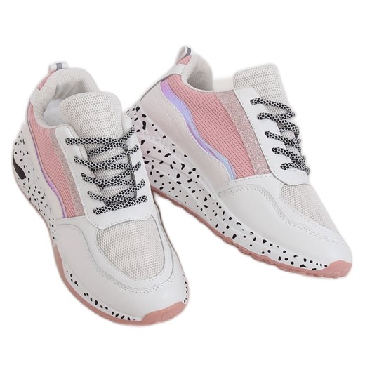 Buty sportowe damskie białe C-3151 Pink 38 ButyModne.pl