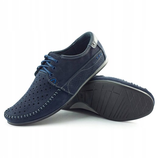 KOMODO Buty męskie mokasyny 875 lato granatowe Komodo 47 ButyModne.pl