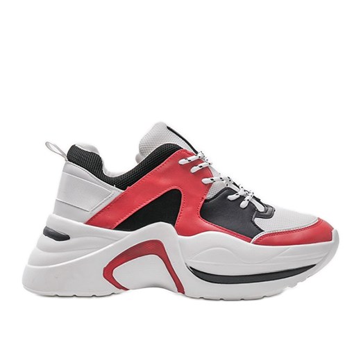 Czerwone sneakersy Thenisse białe czarne 38 ButyModne.pl