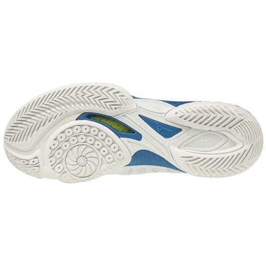 Buty halowe do badmintona Mizuno Wave Claw M 71GA191524 białe białe niebieskie Mizuno 45 ButyModne.pl