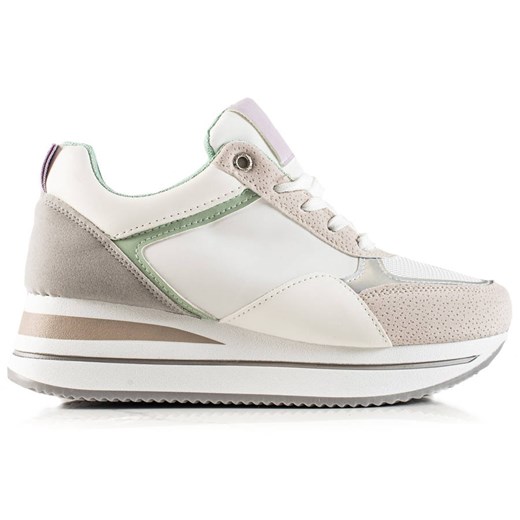 TRENDI Stylowe Sneakersy Na Platformie białe wielokolorowe Trendi 36 ButyModne.pl